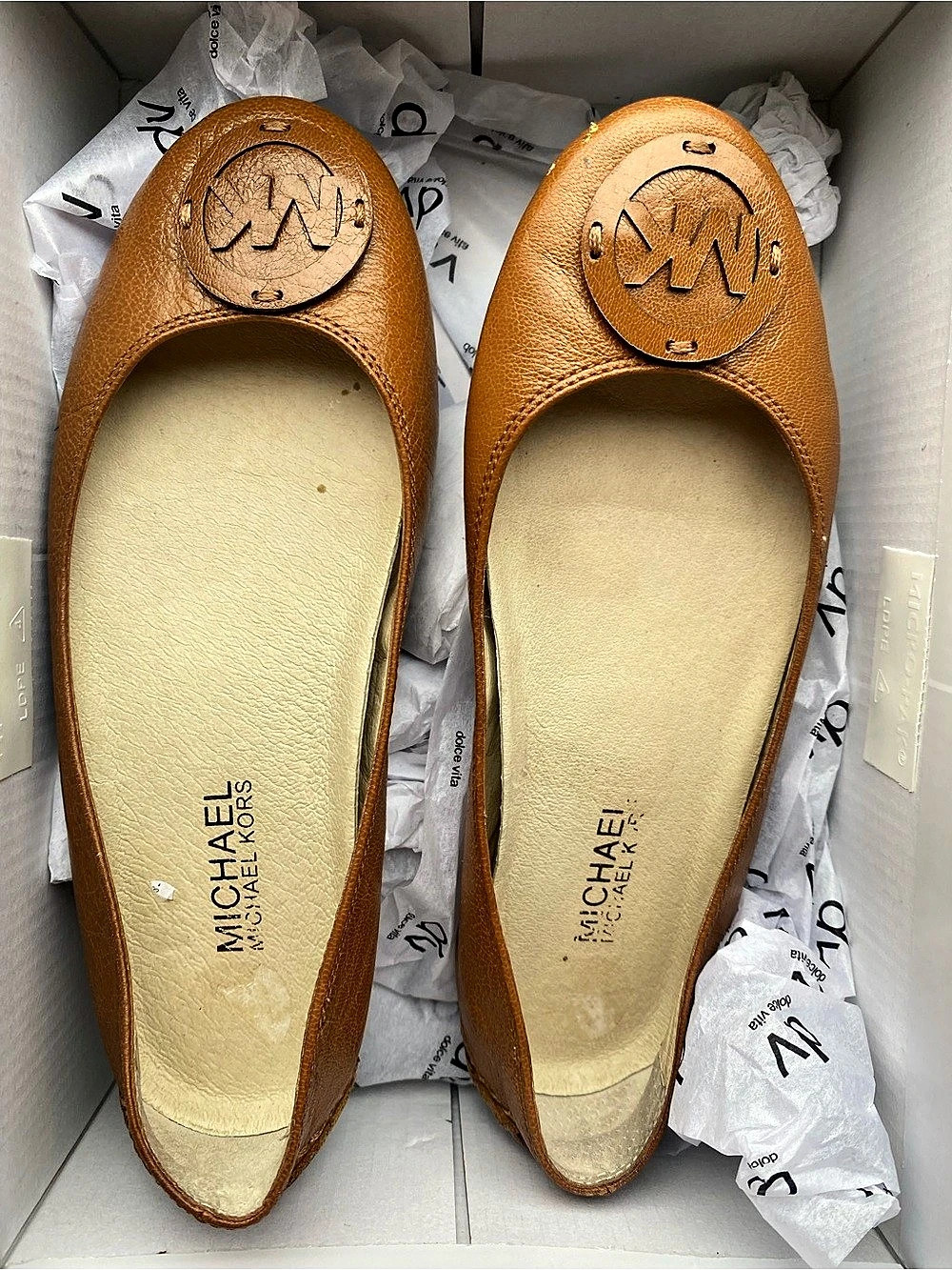 Michael Kors Fulton Moc Brown Leather Driving Loafers